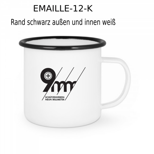 1002 Emailletasse mit Druck Logo SV 9mm